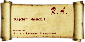 Rujder Amadil névjegykártya